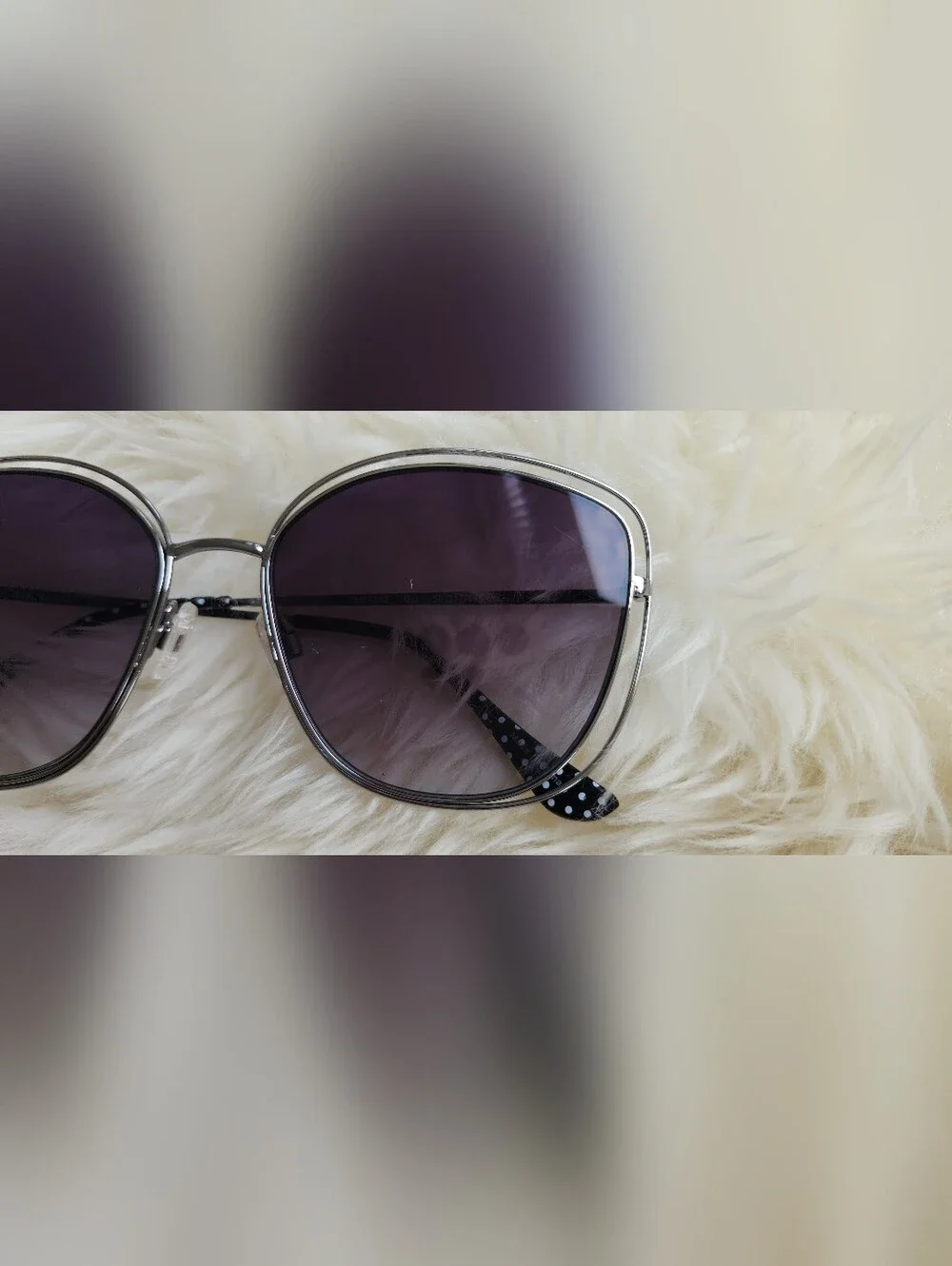 Isaac Mizrahi Silver Frame Sunglasses with Dark Gray Lenses